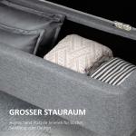 Stoppad Förvaringsbänk med Linnelook, upp till 150 kg, Grå, 101 x 38,5 x 44,5 cm