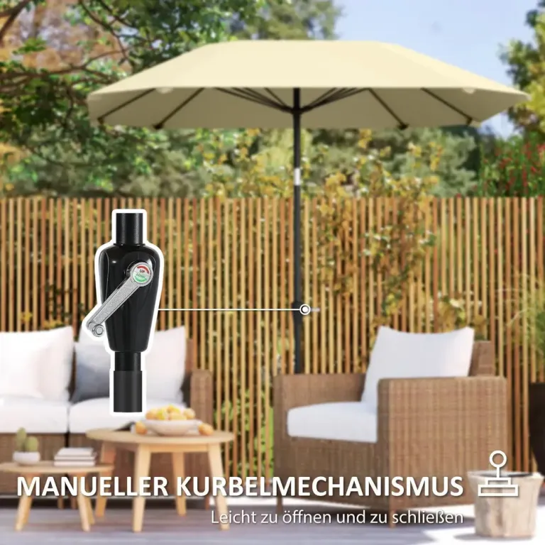 Parasoll Marknadsparaply Åttkantigt Beige 233 cm