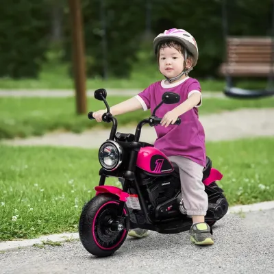 Elmotorcykel Elbil för Barn Rosa av Metall och Plast