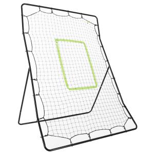 Rebounder Nät Pitchback Svart av Metall och Nät för Baseball och Fotboll Bärbar Rebound Vägg med Träffzon 123 x 174 cm