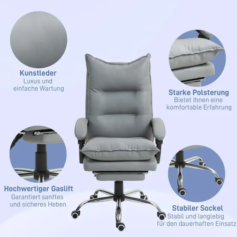 Kontorsstol Ljusgrå av Tyg och Metall Ergonomisk