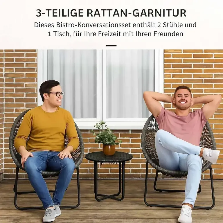 Trädgårdsmöbler Balkongset Stålgrå av Metall Fällbart
