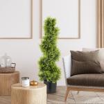 Konstgjord Cypress 90 cm i Spiralform, Konstgjord Växt i Kruka, Modern Dekoration
