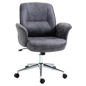 Ergonomisk Kontorsstol XXL, Robust Skrivbordsstol med Vippfunktion, Bekväm Arbetsstol för Tung Belastning, Grå, 120 kg