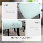 Fotpall Fotstöd Ljusblå av Kashmirlook och Stål för Vardagsrum Fyrkantig Pall Elegant Design