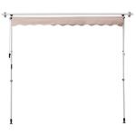 Klämmarkis för Balkong och Terrass Höjdjusterbart Solskydd utan Borrning Aluminium Krämvit 200 X 150 Cm