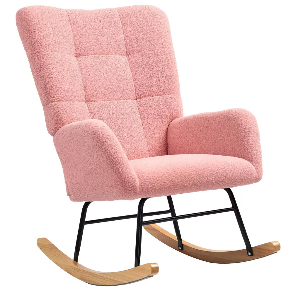 Gungstol Amningsstol med Armstöd Rosa av Teddy Sammetslook