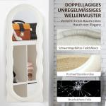Fullängdsspegel med Böjd Vågdesign och Splittersäkert Glas, Vit, 160x60 cm
