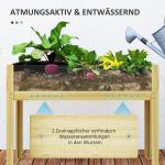 Odlingsbänk Högbädd med Akrylpaneler Natur av Trä för Trädgård och Balkong Växtbädd för Örter och Grönsaker 110 x 50 x 80 cm