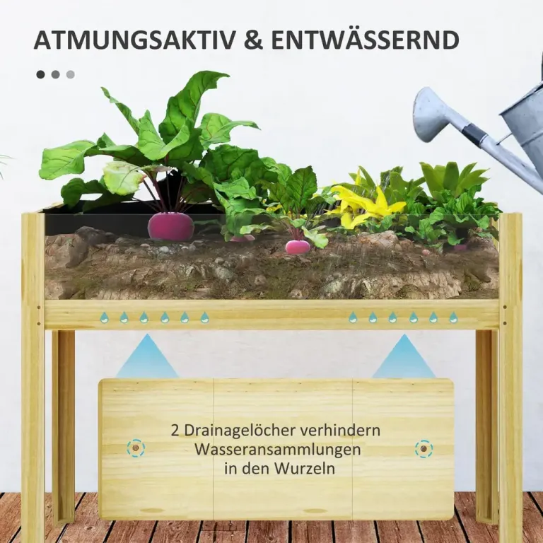 Odlingsbänk Högbädd med Akrylpaneler Natur 110 x 50 x 80 cm