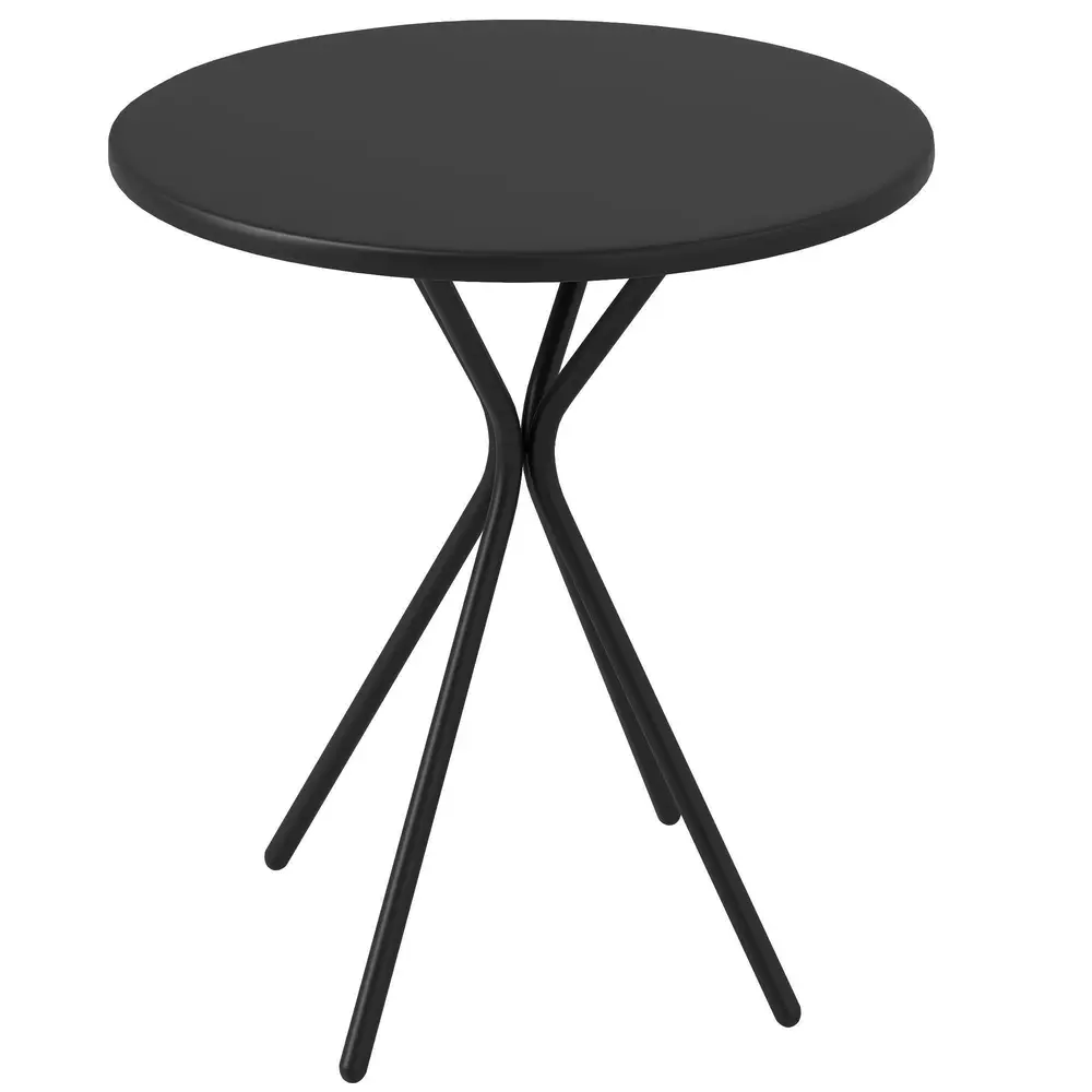 Trädgårdsbord Balkongbord Runt Svart av Stål Ve 60 x 70 Cm