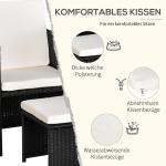Sittgrupp Polyrattan Matgrupp 11 Delar Trädgårdsset med Kuddar Väderbeständig för Trädgård och Terrass Svart