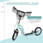 Barnsparkcykel från 5 År, Stadsskoter i Aluminium, 120 x 58 x 85–95 cm, Ljusblå