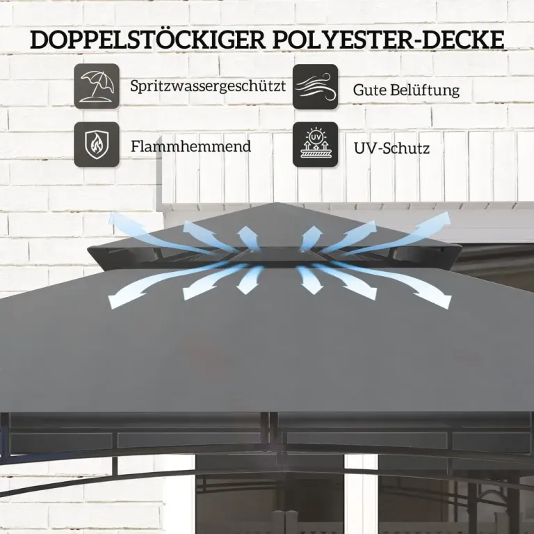 Grillpaviljong Trädgårdspaviljong 243 x 148 x 248 cm