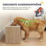 Matbar Hund med Skåp Praktisk Mörkbrun Trä och Rostfritt Stål för Stora Hundar Foderstation med Förvaring och 2 Skålar Snygg Möbeldesign