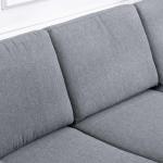 Soffa 3-Sits Tygsoffa med Kudde och Armstöd Linne Elegant för Vardagsrum Mörkgrå 200 X 82 X 78 Cm