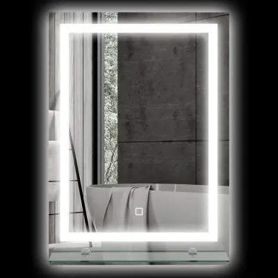 Badrumsspegel Väggspegel Silver av Glas 50 x 70 cm
