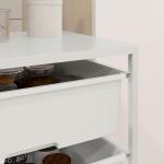 Rullvagn Serveringsvagn Vit av Plast och Metall för Kök och Vardagsrum med 3 Våningar och Handtag 40,8 x 33,5 x 60,5 cm
