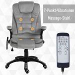 Massagekontorsstol Ergonomisk Höj- och Sänkbar PU-Hjul för Bekvämt Arbete och Avkoppling Grå