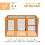 Hönshus för 1–3 Höns med Utbyggbar Design och Sittpinnar i Trä för Trädgård Hållbar och Stabil Orange Gran och Stål för Lantbruk och Hobby