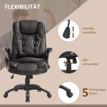 Kontorsstol Massagestol Svart Konstläder och Metall 6-Punkts Vibrationsmassage med Värmefunktion Ergonomisk