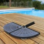 Parasollvikt 2-Pack Tallrikparaplystativ med Handtag Harts och Metall Stabilt Brons