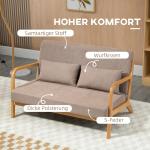 Soffa Loveseat 2-Sits Ljusgrå av Gummiträ och Sammetslook för Vardagsrum Tvåsits med Kuddar Modern Design 122 x 71 x 76 cm