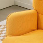 Fåtölj Öronlappsfåtölj med Pall Orange av Manchesterlook och Trä för Vardagsrum Stoppad Relaxstol Vingestol