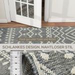 Indoor/Outdoor Matta med Boho Design, Easy Clean, Grå