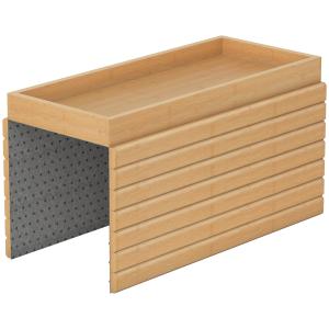 Soffbricka Armstöd Naturfärgad Bambu för Vardagsrum Bricka för Soffa Flexibel Design för Dryck och Snacks Praktisk