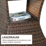 Trädgårdsbord Sidobord Parasollställ Polyrattan för Trädgård och Terrass Brun 54 X 54 X 55 Cm