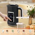 Frukostset Digital Svart Rostfritt Stål för Kök Vattenkokare och Brödrost med LED-touchskärm och Smarta Funktioner 1,7 Liter