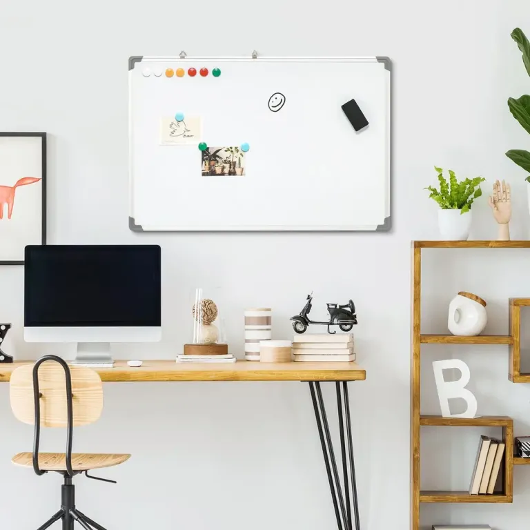 Whiteboard Magnettavla med Tillbehör 4 Pennor 1 Svamp