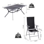 Sittset för 6 Personer, Trädgårdsmöbler i Aluminium