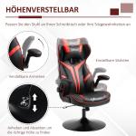 Ergonomisk Gamingstol i Konstläder, Bekväm Datorstol med Vippfunktion, Sportig Design för Spel och Arbete, Svart/Röd, 67 x 75 x 106-112 cm