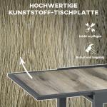 Utdragbart Trädgårdsbord i Aluminium, Matbord med Trälook, Modern Design för Uteplatsen, Beige/Grå, 160 x 80 x 75 cm