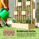 Odlingslåda med Spaljé Naturfärgad Furuträ för Trädgård Blomlåda med Klätterstöd och Hylla Dekorativ Plantering och Insynsskydd 170 cm