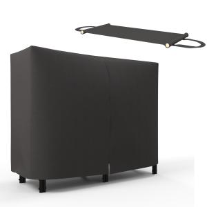 Vedställ Vedvagn Svart av Metall för Inomhus och Utomhus Vedhylla med Hjul och Verktyg Spade Kvast 48 x 30 x 76 cm