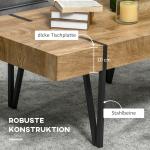 Industriellt Soffbord, Svart + Brun, 105 x 60 x 42 cm