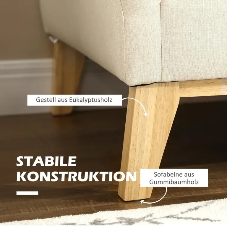 2-Sits Soffa i Tyg Klädd 137 cm Beige