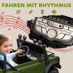 Elbil för Barn 12V med Fjärrkontroll, Musikfunktion, Horn och LED-lampor, Grön
