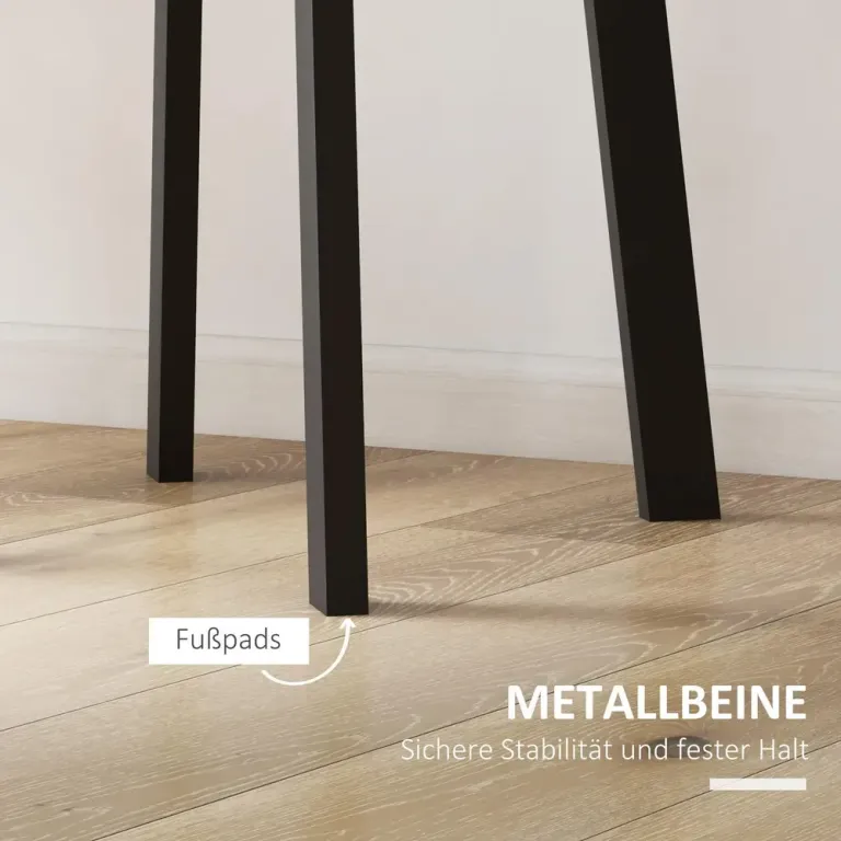 Matbord med Högglans & Eleganta Stålben Svart