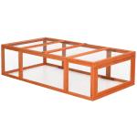 Smådjursstall Smådjursbur med Utomhusinhägnad Multifunktionell Granträ Orange 180 X 90 X 48 Cm