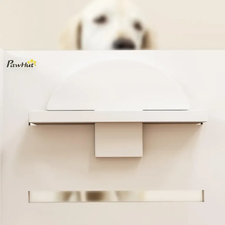 Hundskål Matbar Upphöjd Foderskål Vit av Rostfritt Stål