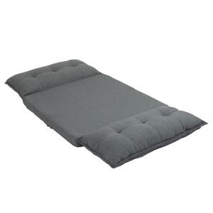 Golvstol Golvsoffa Grå av Linne och Metall för Vardagsrum 2-i-1 Bäddsoffa med 13 Lägen Justerbart Ryggstöd 100 x 71 x 54 cm