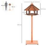 Fågelhus Fågelmatare Träfågelvilla Matare Fågelställ Fågelbord Natur Ø52 X H130 Cm