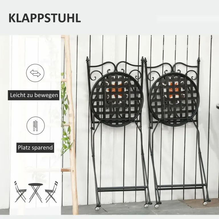 Bistroset i Mosaik 3 Delar Färgglatt Balkongset med Bord