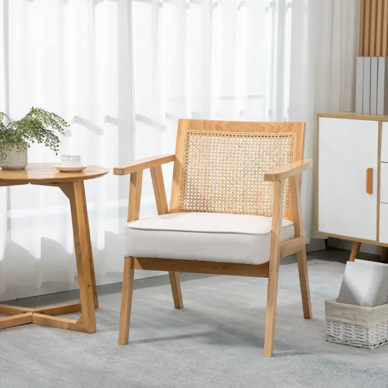 Exotisk Stoppad Stol Gummiträ Sittdyna i 63 x 69 x 78 cm
