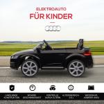 Barnelbil Audi med 2,4G Fjärrkontroll, Musik, Signalhorn, LED och USB, för Barn 3–5 År, Svart