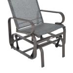Gungstol Trädgårdsstol Svart Metall och Textil för Terrass och Balkong Relaxstol Väderbeständig 60 X 75 X 104 Cm